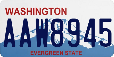 WA license plate AAW8945