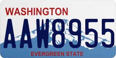 WA license plate AAW8955