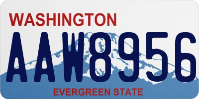 WA license plate AAW8956