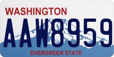 WA license plate AAW8959