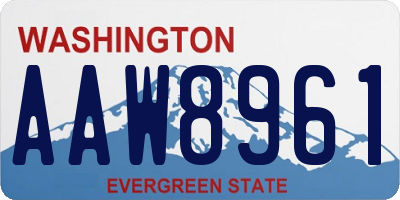 WA license plate AAW8961