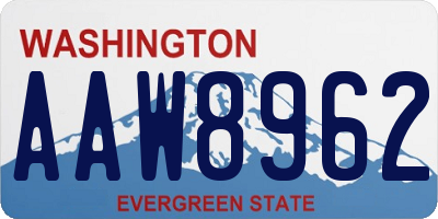WA license plate AAW8962