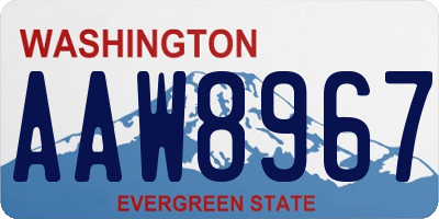 WA license plate AAW8967