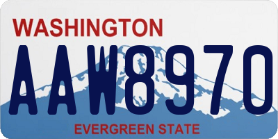 WA license plate AAW8970