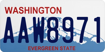 WA license plate AAW8971