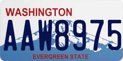 WA license plate AAW8975