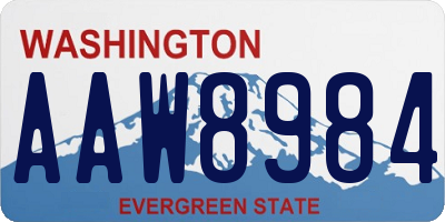 WA license plate AAW8984