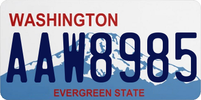 WA license plate AAW8985
