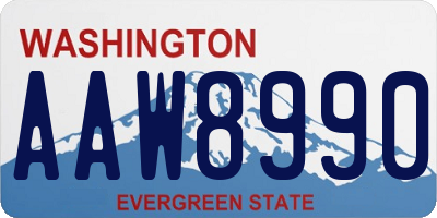 WA license plate AAW8990