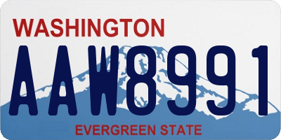 WA license plate AAW8991