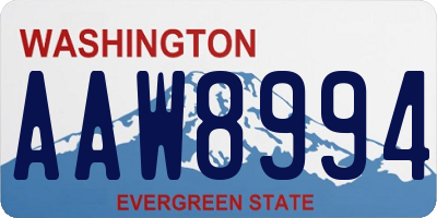 WA license plate AAW8994