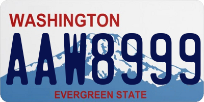 WA license plate AAW8999