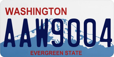WA license plate AAW9004