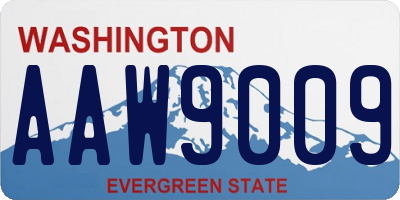 WA license plate AAW9009