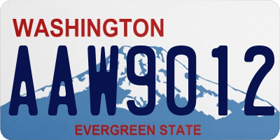 WA license plate AAW9012