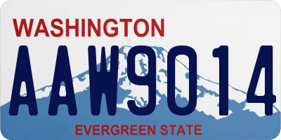 WA license plate AAW9014