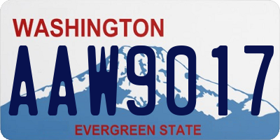 WA license plate AAW9017