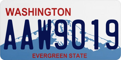 WA license plate AAW9019