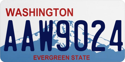 WA license plate AAW9024