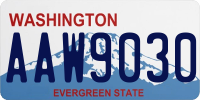WA license plate AAW9030