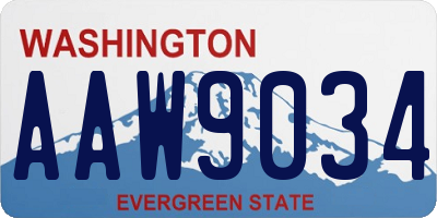 WA license plate AAW9034
