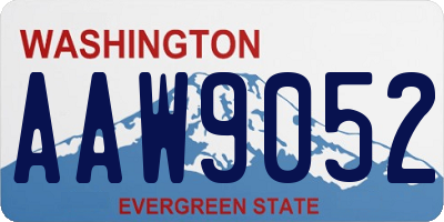 WA license plate AAW9052