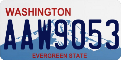 WA license plate AAW9053