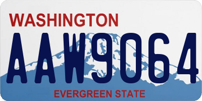 WA license plate AAW9064