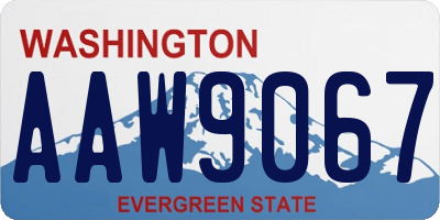 WA license plate AAW9067