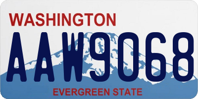 WA license plate AAW9068