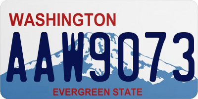 WA license plate AAW9073