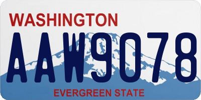 WA license plate AAW9078