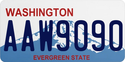 WA license plate AAW9090