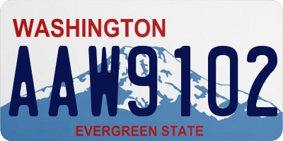 WA license plate AAW9102