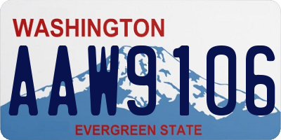 WA license plate AAW9106
