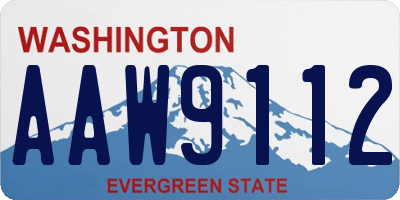 WA license plate AAW9112