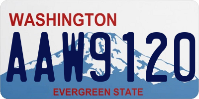 WA license plate AAW9120