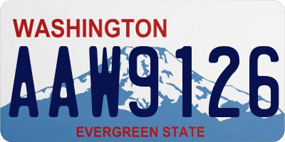 WA license plate AAW9126
