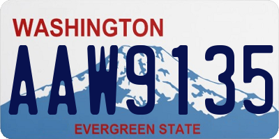 WA license plate AAW9135