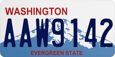 WA license plate AAW9142