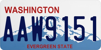 WA license plate AAW9151
