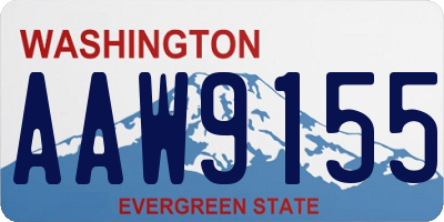 WA license plate AAW9155