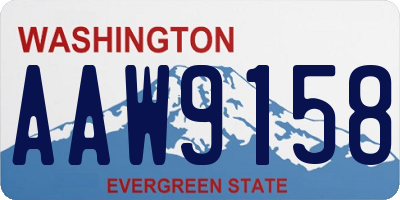 WA license plate AAW9158