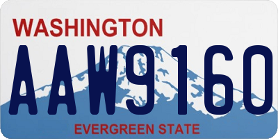 WA license plate AAW9160