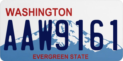 WA license plate AAW9161
