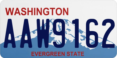 WA license plate AAW9162