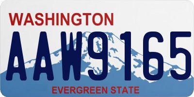 WA license plate AAW9165