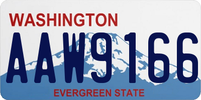 WA license plate AAW9166