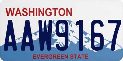 WA license plate AAW9167