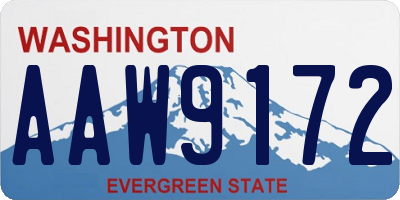 WA license plate AAW9172